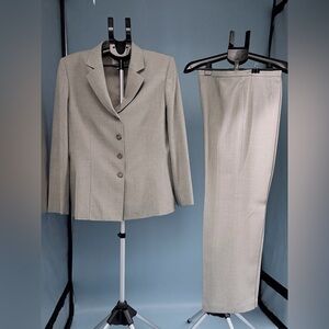 Le Suit Women’s Size 16 Gray /Green Pantsuit – Blazer & Pants Classic Career